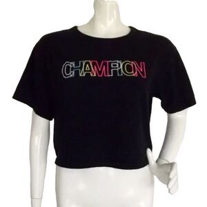CHAMPION Crop Top/Tshirt, M, Multicolor LOGO, Reverse Weave, Short sleev…